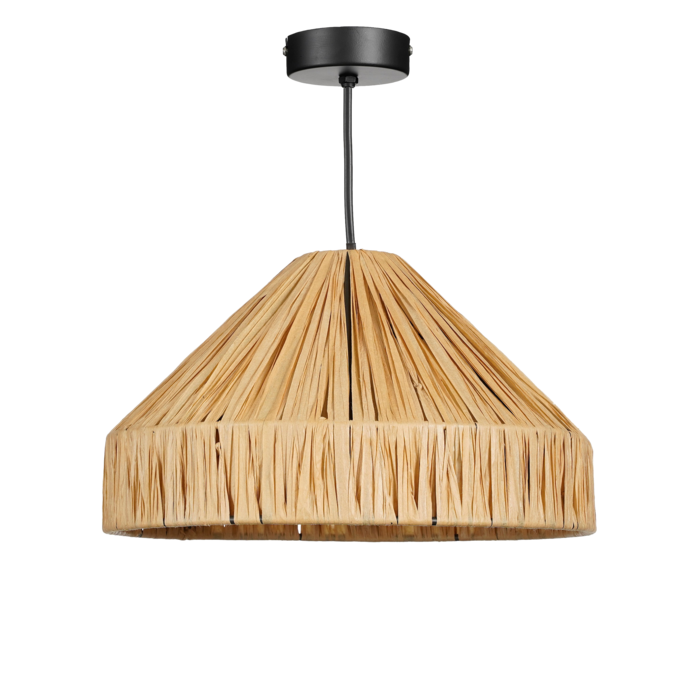 Elisa Hanglamp - H18 x Ø30 cm - Raffia - Lichtbruin