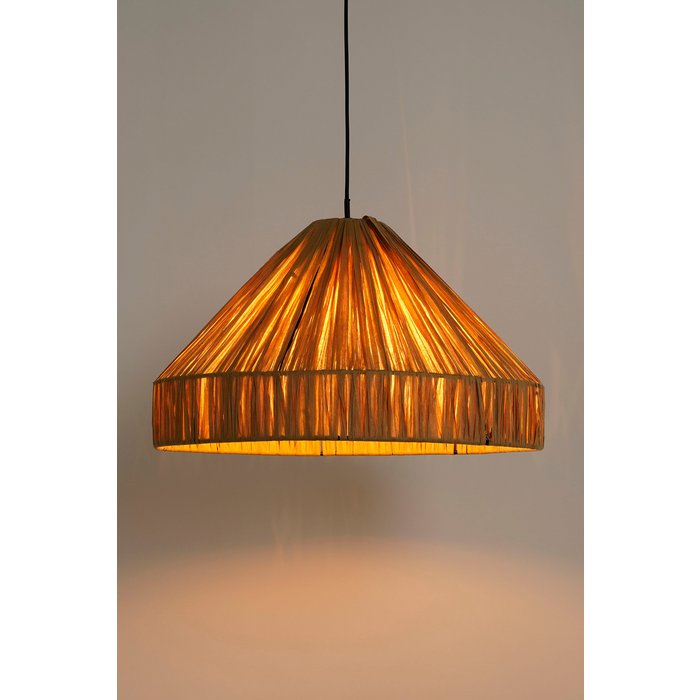 Elisa Hanglamp - H18 x Ø30 cm - Raffia - Lichtbruin