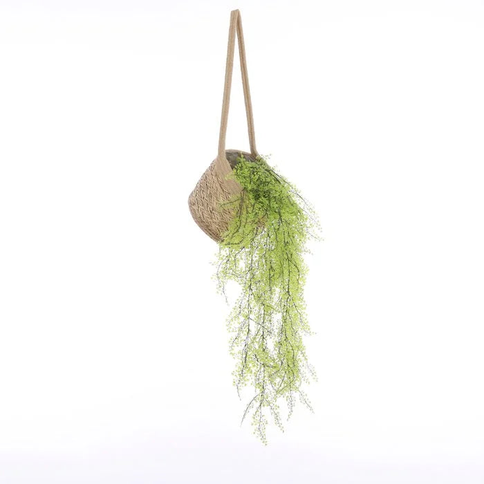 Anne Hangende Bloempot - Set van 2 - H20 x Ø25 cm - Zeegras - Lichtbruin