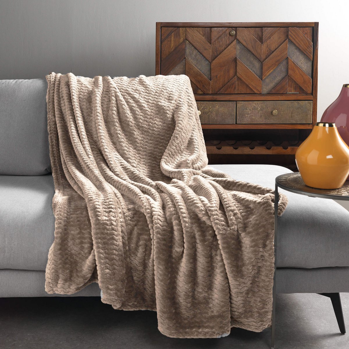 MARA - Wohndecke 150x200 cm - Puimsteen - beige